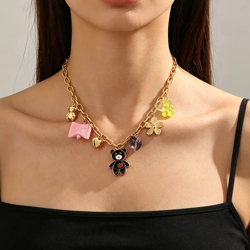 Κολιέ με Πολλαπλές Καρσιέρες, 18K Gold PVD