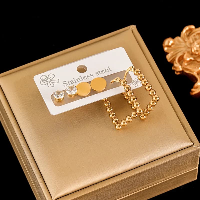 Σετ Σκουλαρίκια Μαργαρίτα, Επιχρύσωση 18K