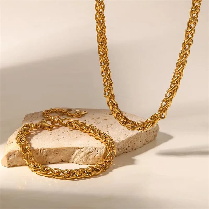 Σετ Κολιέ-Βραχιόρι (Collar) Επιχρυσωμένο 18K