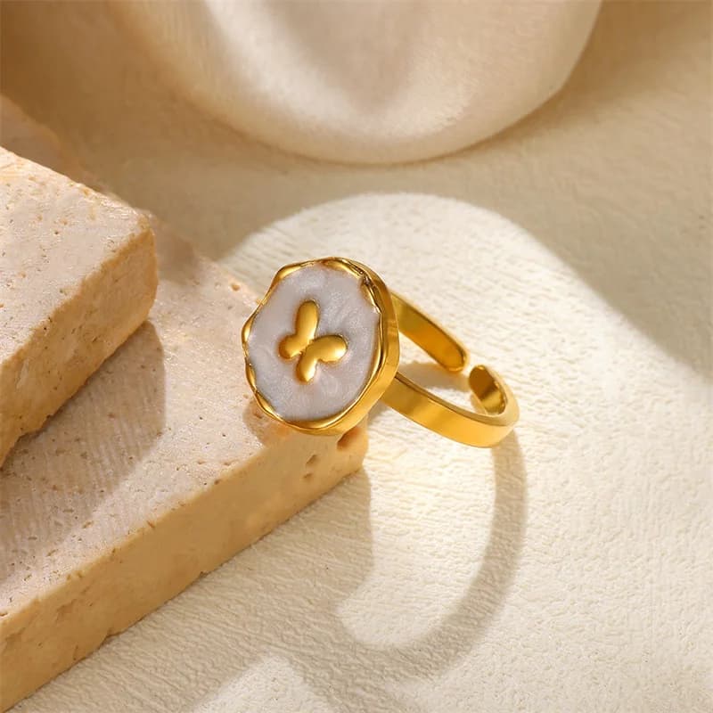 Δαχτυλίδι με Χαράκωμα (Charm) Επικαλυμμένο με 18K Χρυσό