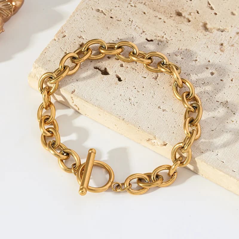 Βραχιόλι Αλυσίδας Κρίκων με Πάχος OT Buckle, Υφασμάτινη Υφή