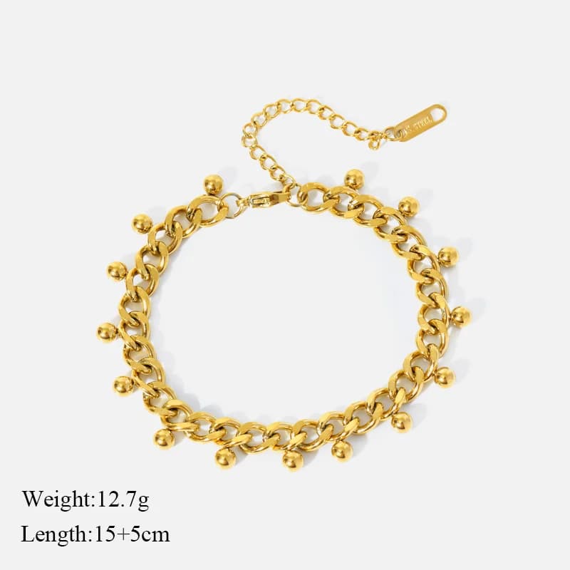 Σετ Κολιέ Choker με Χοντή Αλυσίδα και Βραχιόλι, Χρυσό