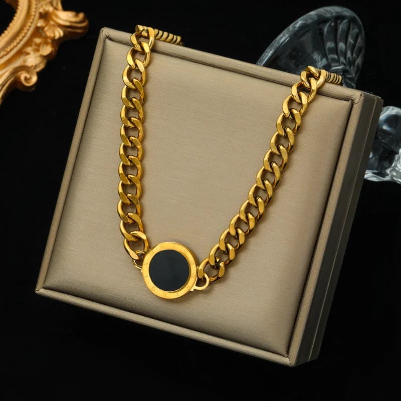 Κολιέ Choker με Χονρή Αλυσίδα Χρυσού Χρώματος
